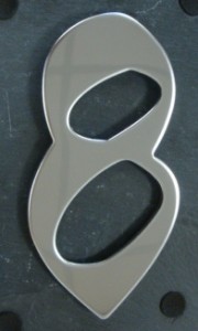 CONTEMPORARY HOUSE NUMBER STAINLESS STEEL 8